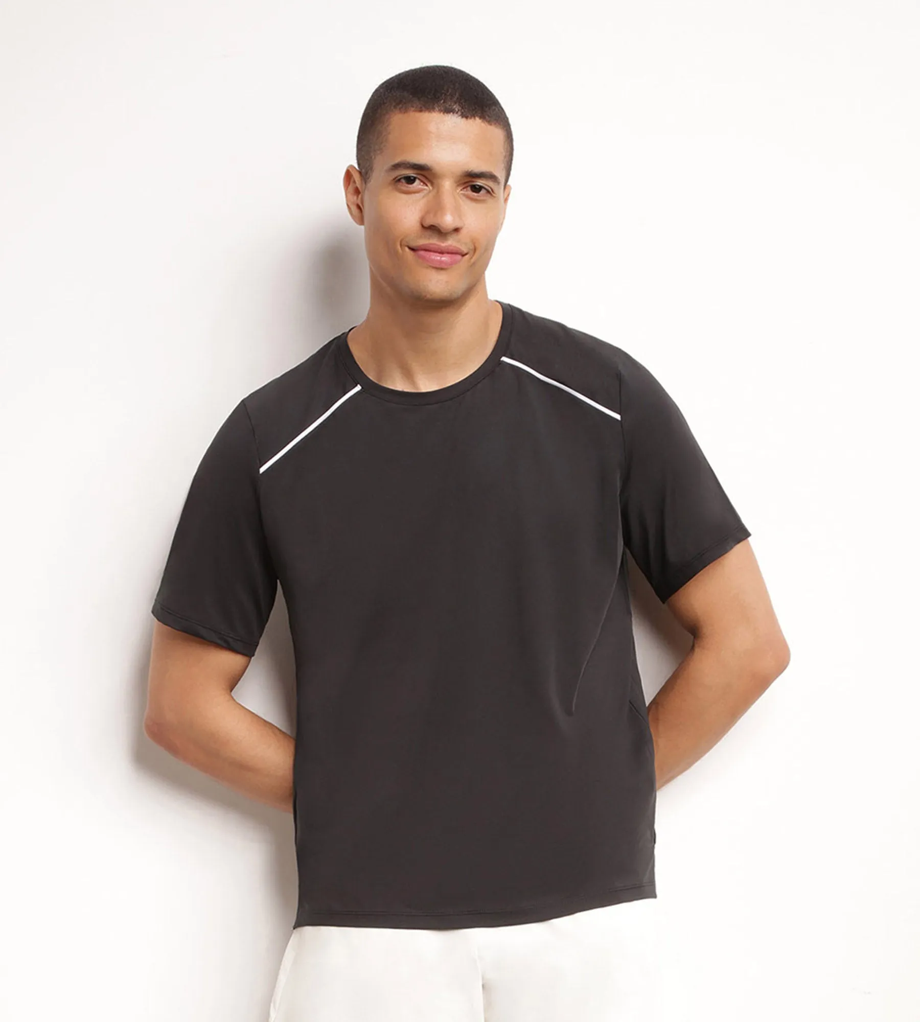 Men's breathable sports T-shirt Black Dim Move