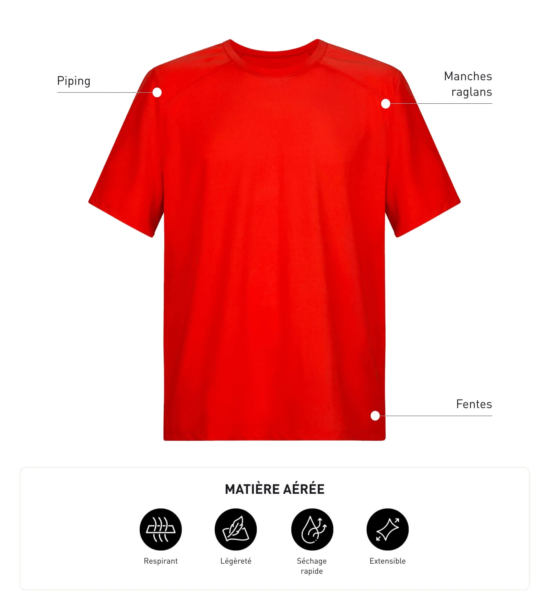 Men's breathable sports T-shirt Red Dim Move