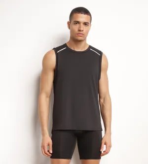 Men's sports tank top in breathable material Black Dim Move