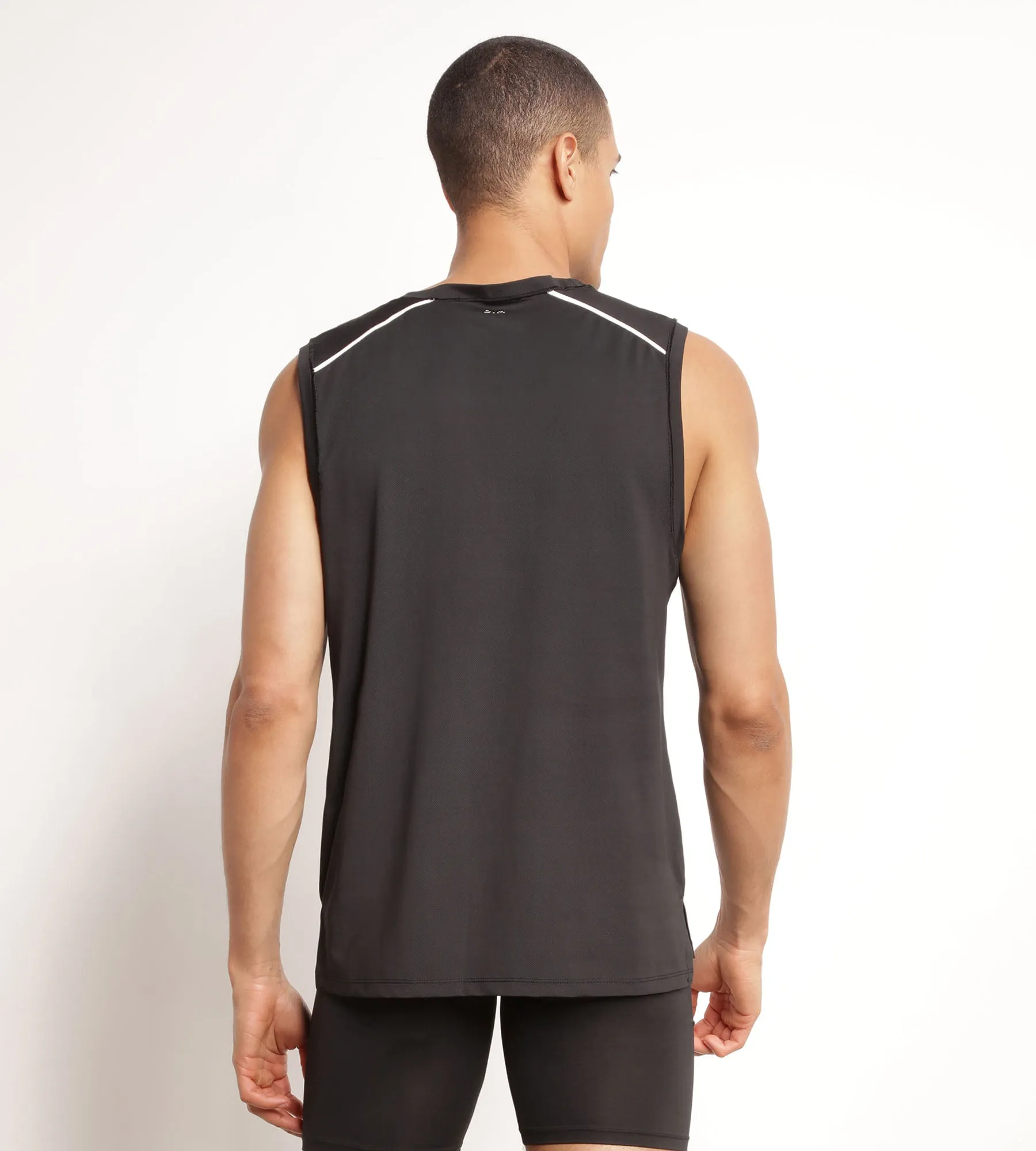Men's sports tank top in breathable material Black Dim Move