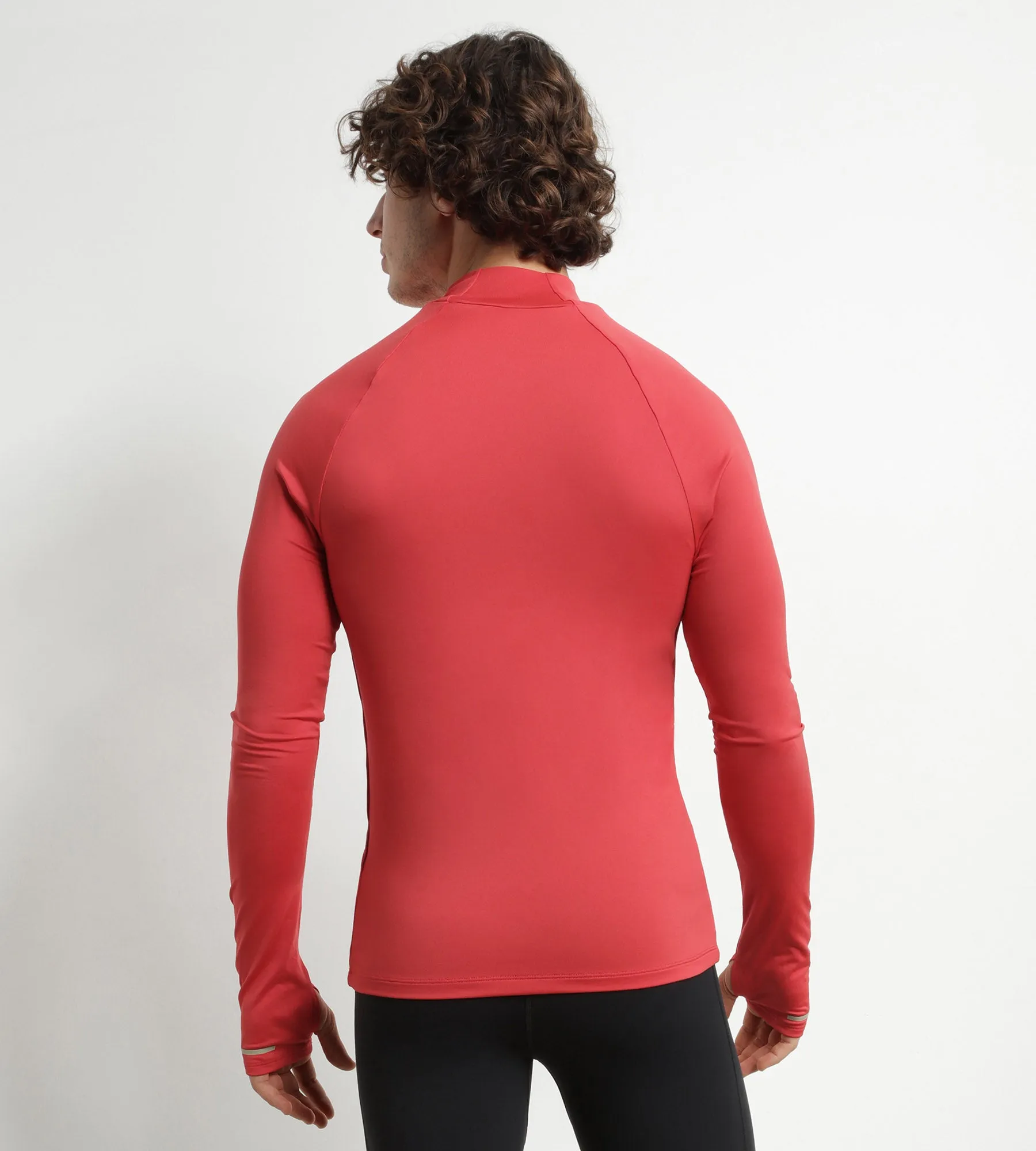 Men's sports top with high collar in microfiber Dim Move Red