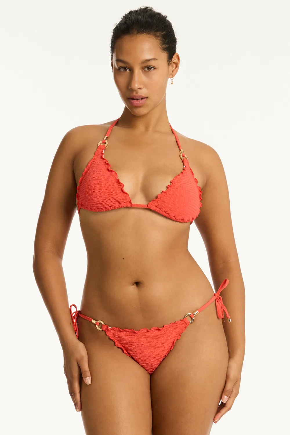 Messina Triangle Bikini Top in Flame