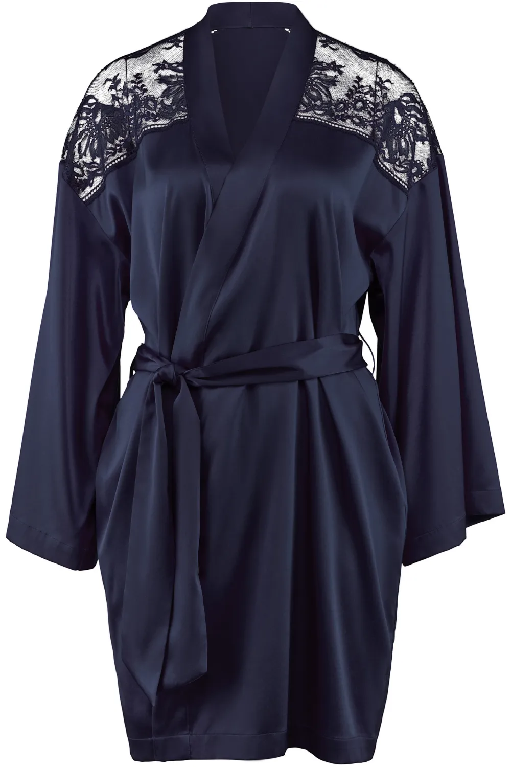 Midnight Whisper Silk Kimono Evening Blue