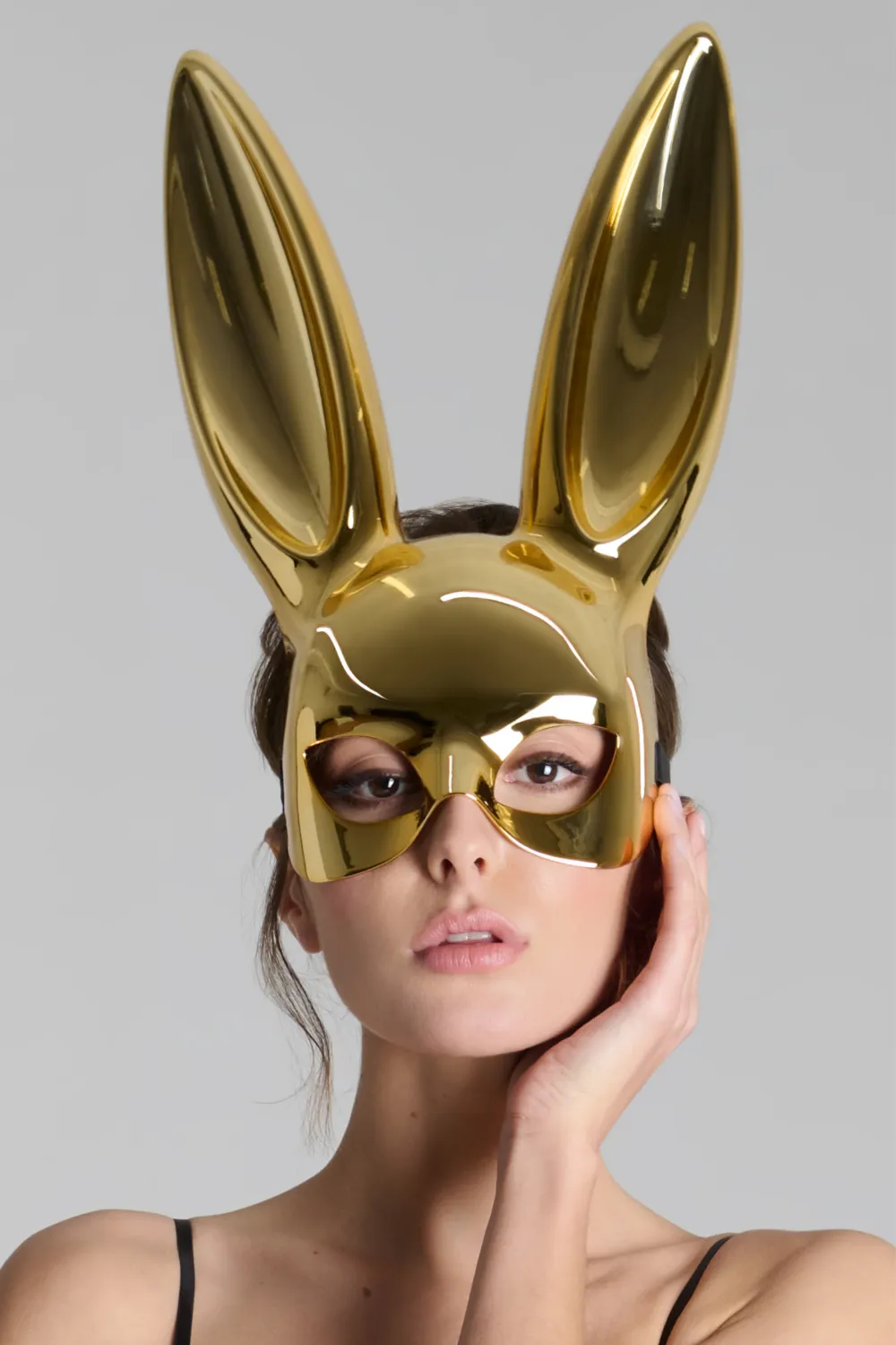 Mirror Bunny Mask in Gold
