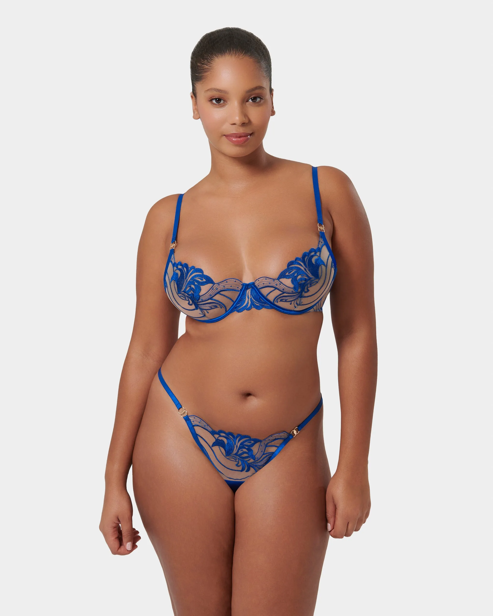 Monique Thong Egyptian Blue/Sheer