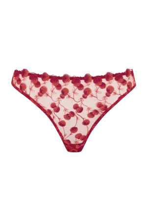 Naomi Cherry Embroidered Peep Back Brief