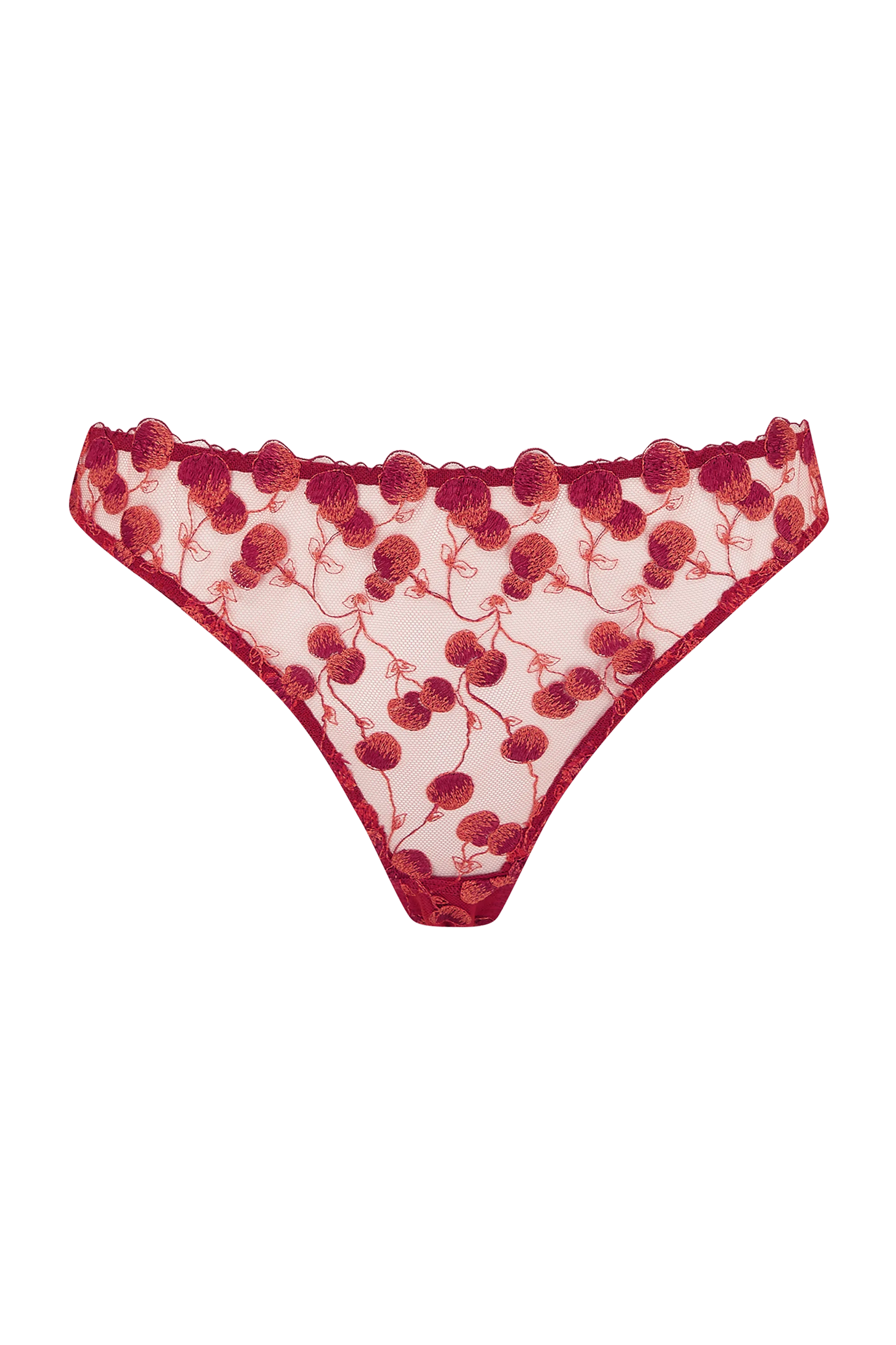 Naomi Cherry Embroidered Peep Back Brief