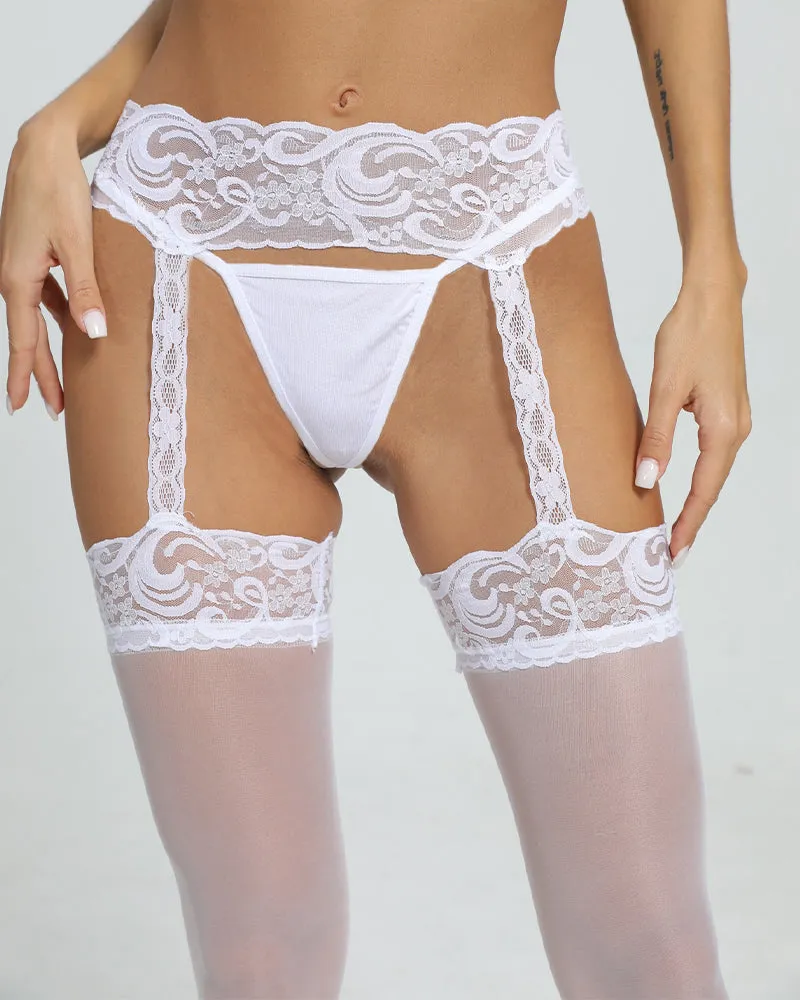 One-piece Stockings with Mesh Straps
