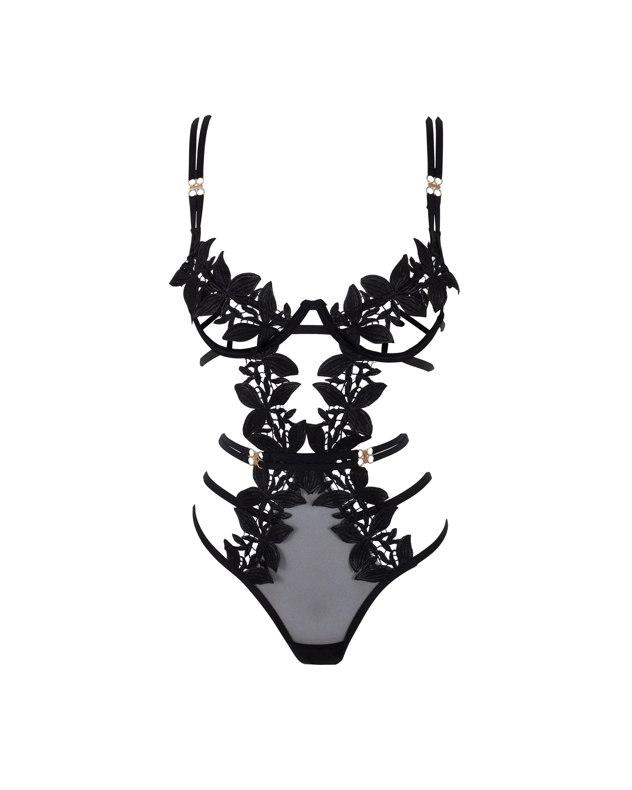 Ophelia Open Bodysuit Black