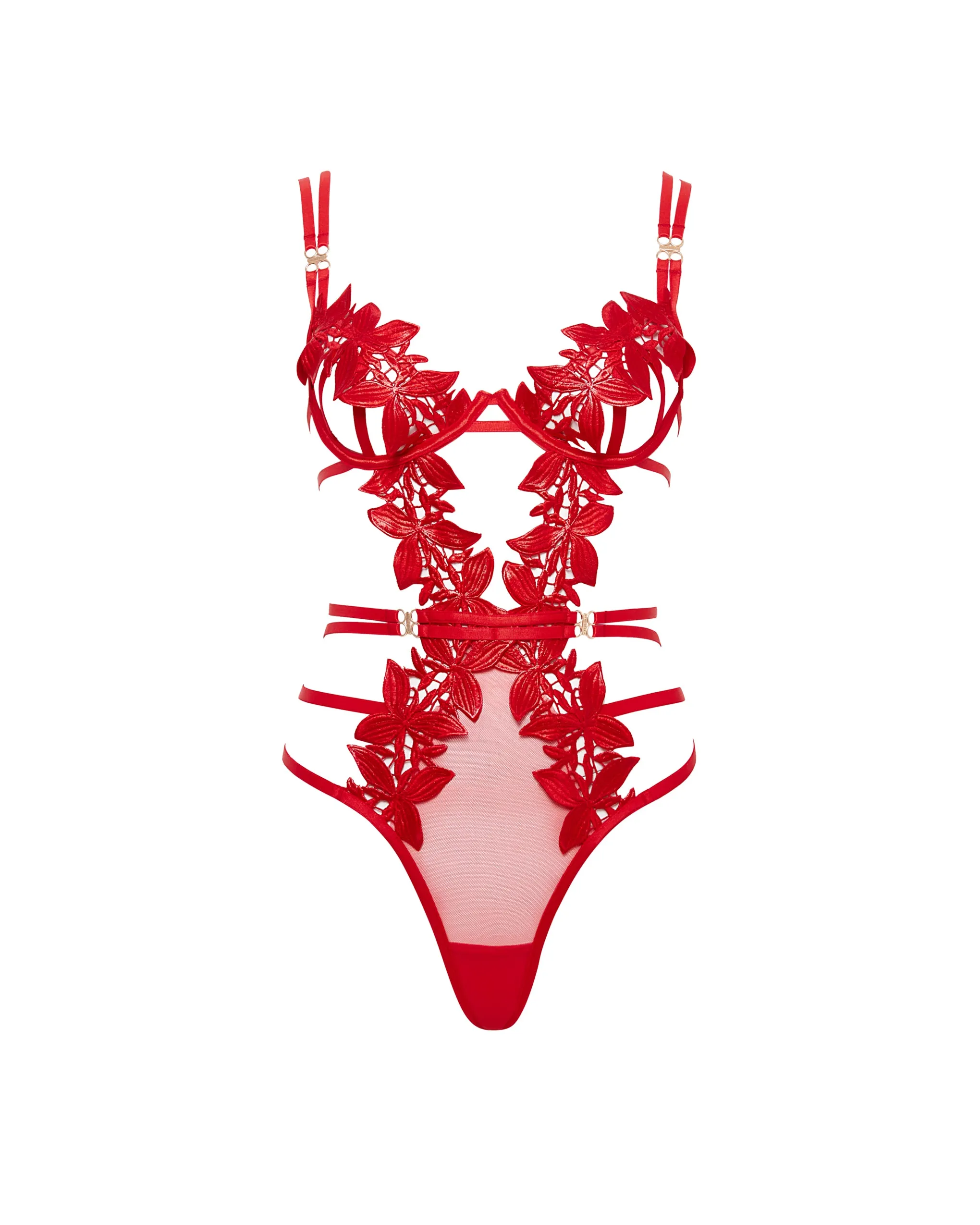 Ophelia Open Bodysuit Red