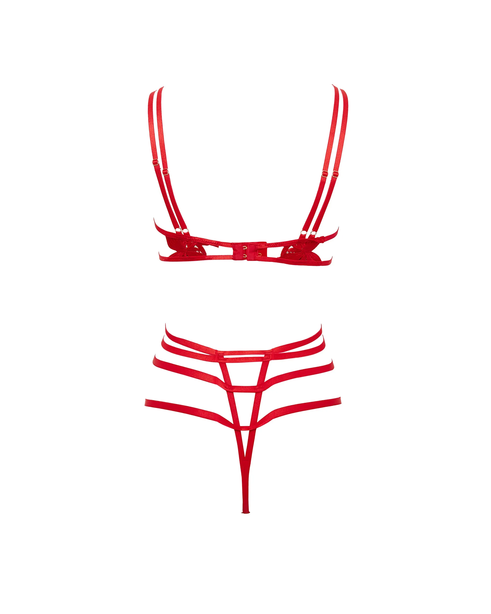 Ophelia Open Bodysuit Red