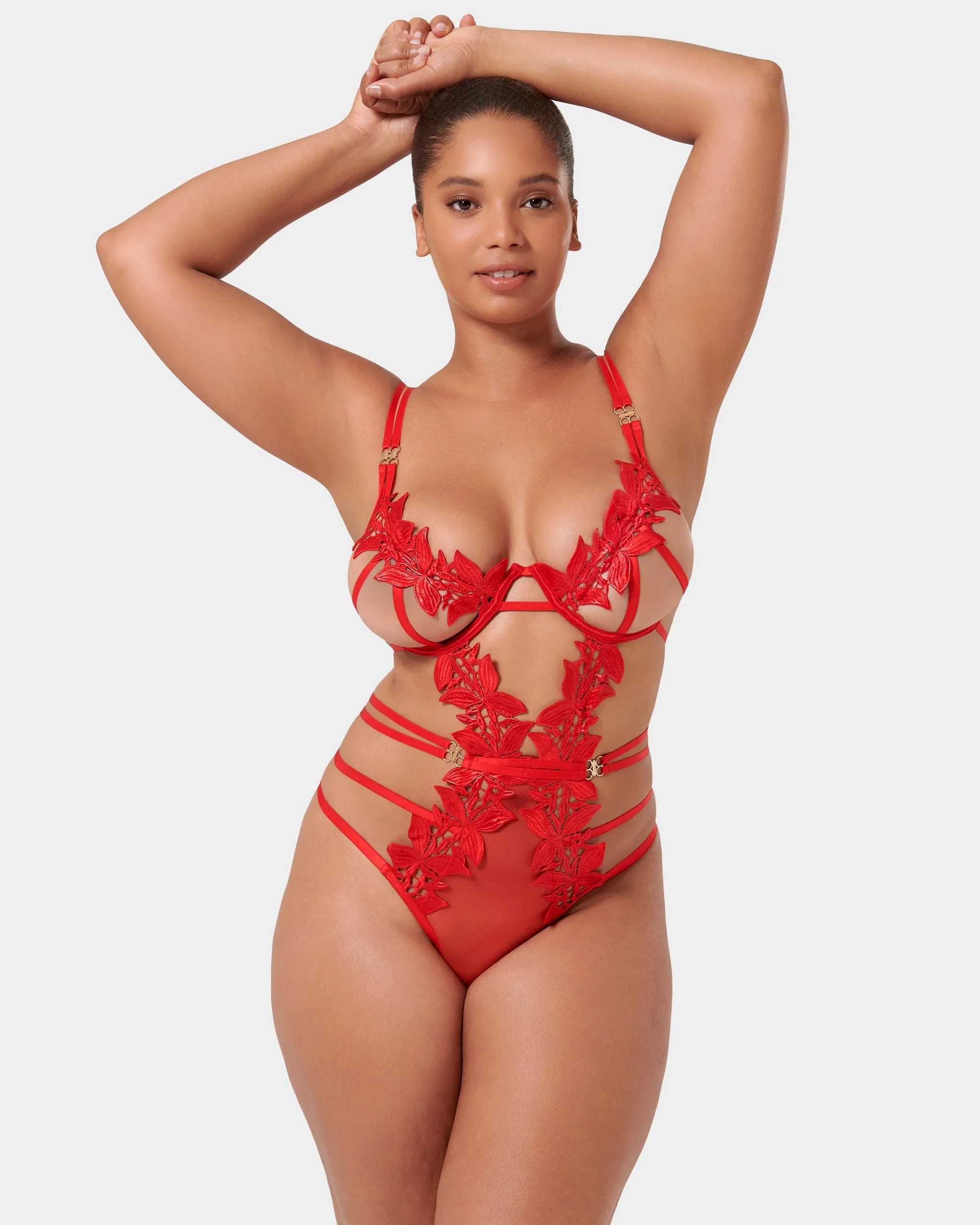 Ophelia Open Bodysuit Red
