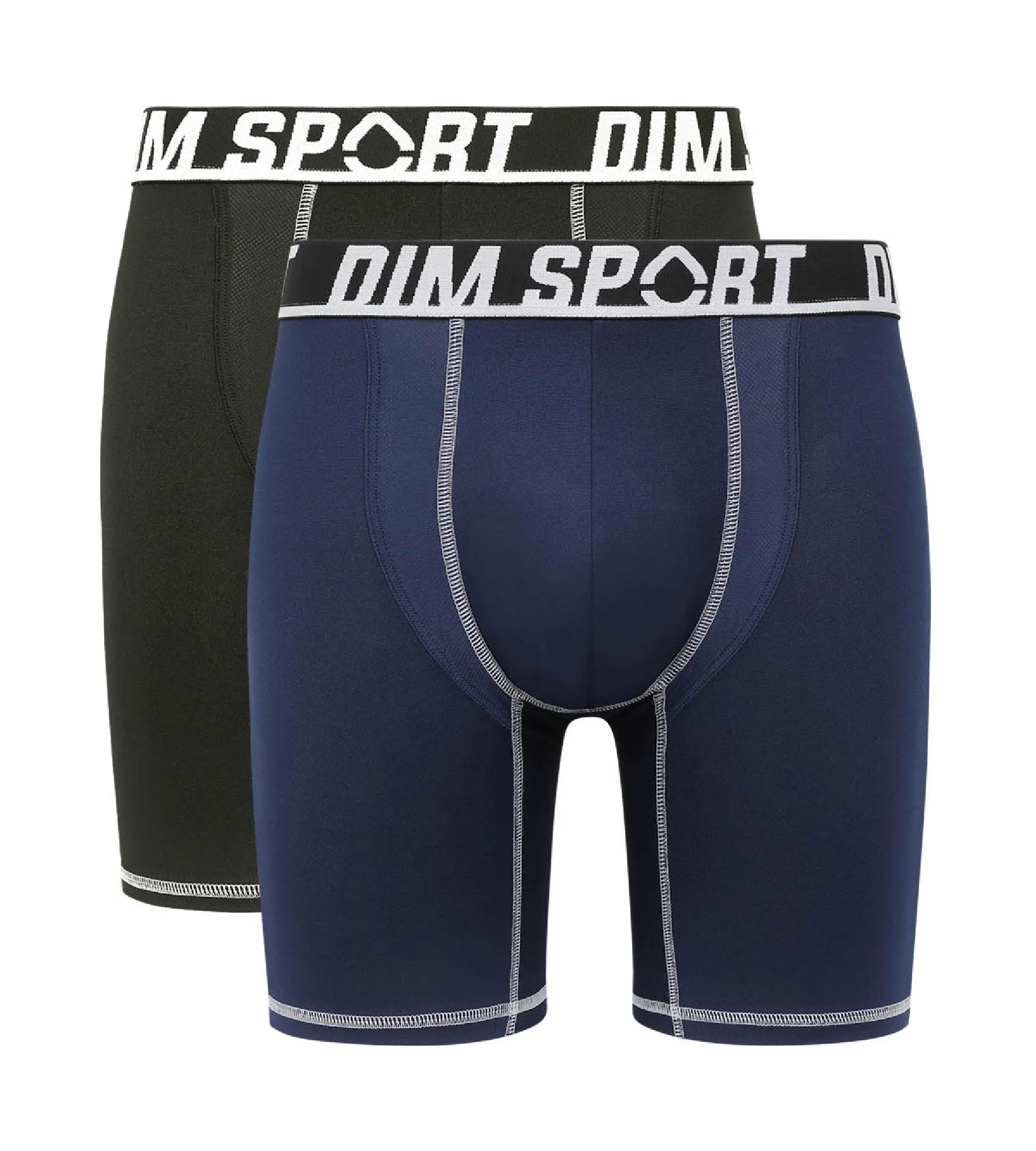 Pack of 2 Grey and Black Dim Sport microfibre thermo-regulating boxers