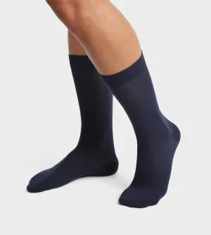 Pack of 2 pairs of Navy Blue men's socks in organic cotton Dim Good