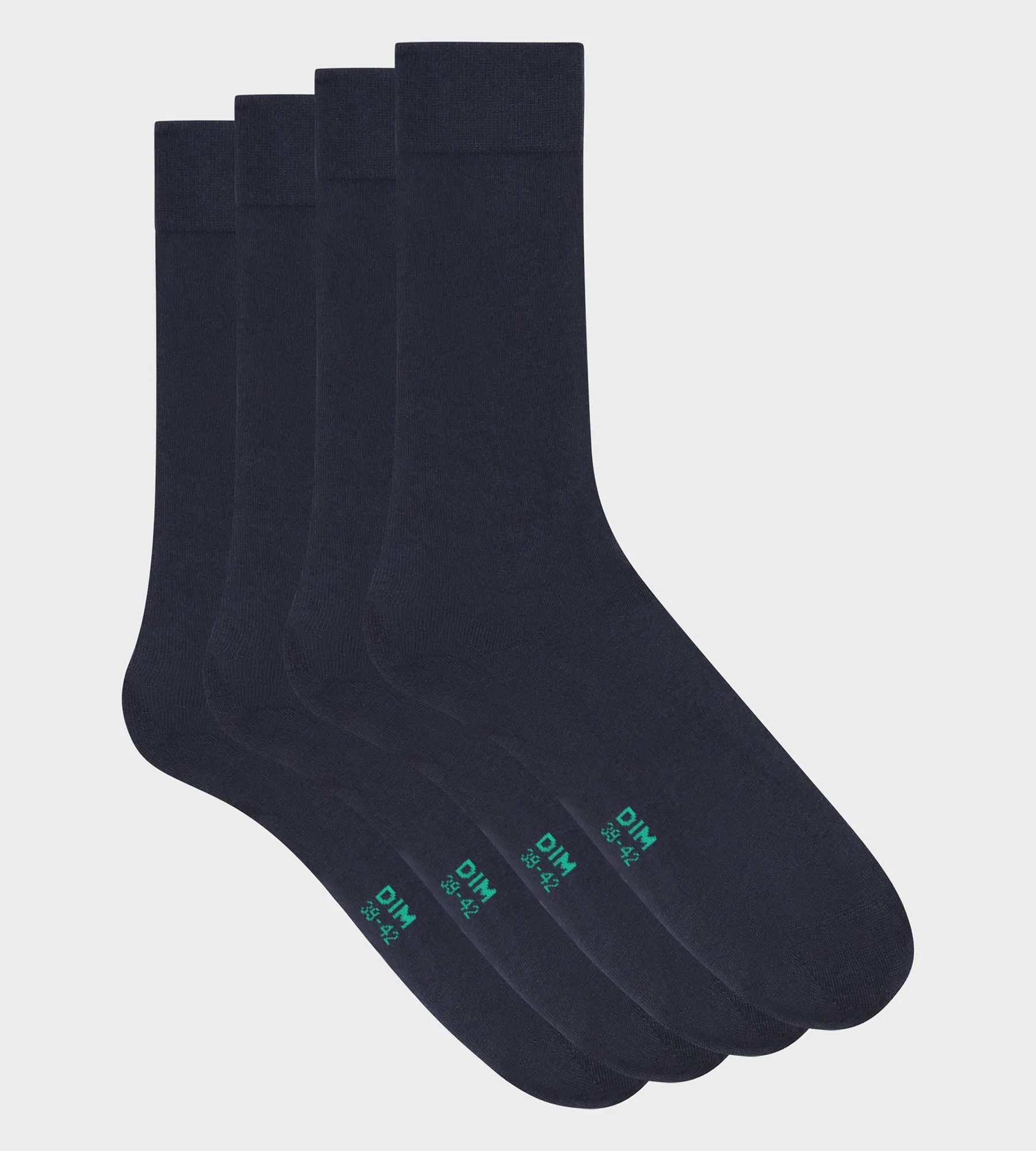 Pack of 2 pairs of Navy Blue men's socks in organic cotton Dim Good