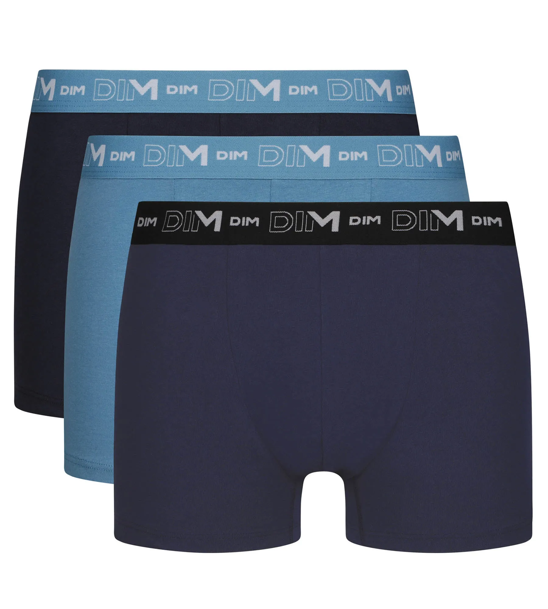 Pack of 3 men's boxer shorts Blue Riviera Denim Black Dim Cotton Stretch