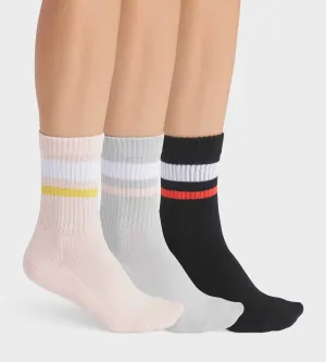 Pack of 3 pairs of women's cotton socks in Pink Gray EcoDim Sport