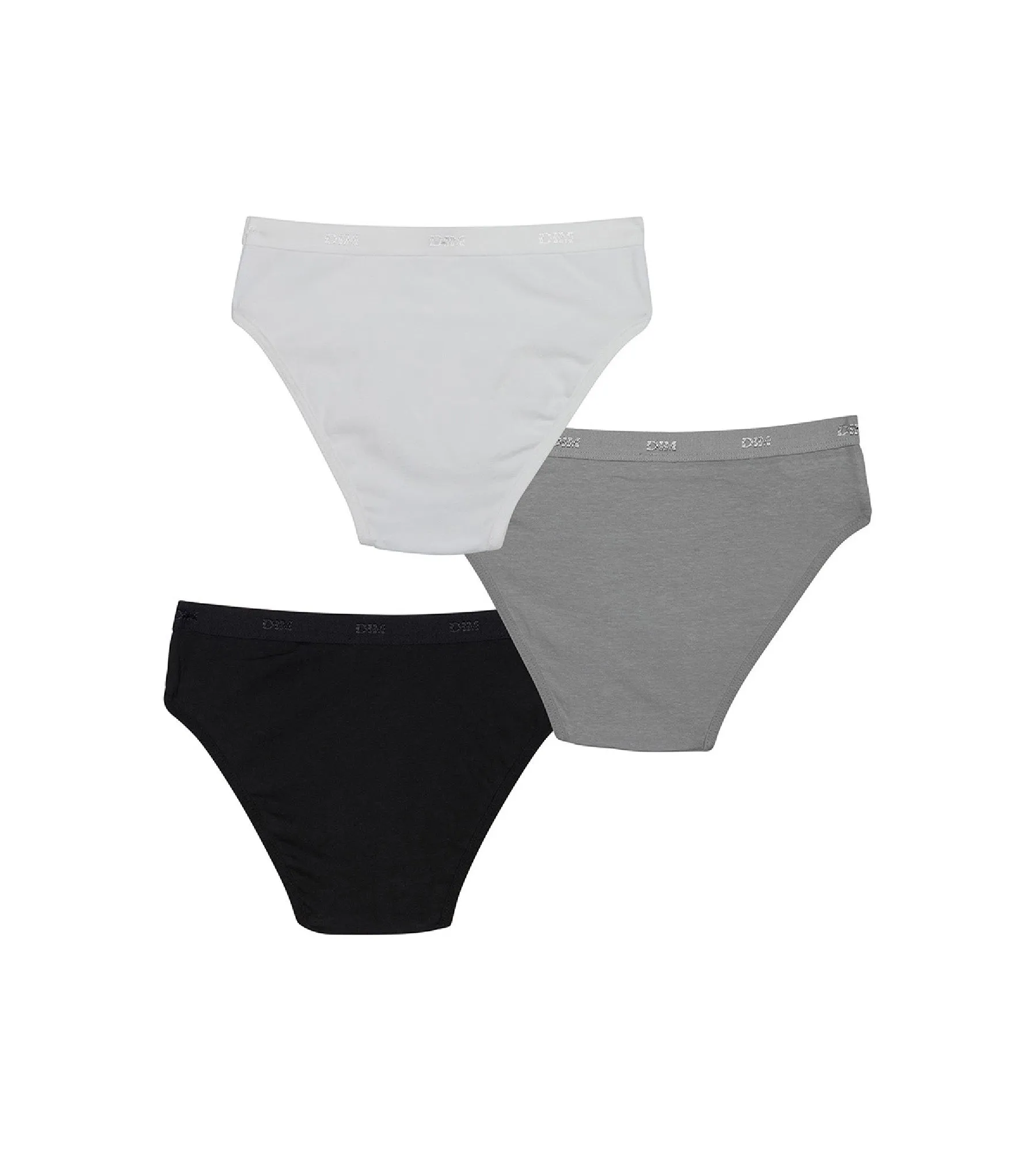 Pack of 3 white. black and grey knickers Les Pockets DIM Girl