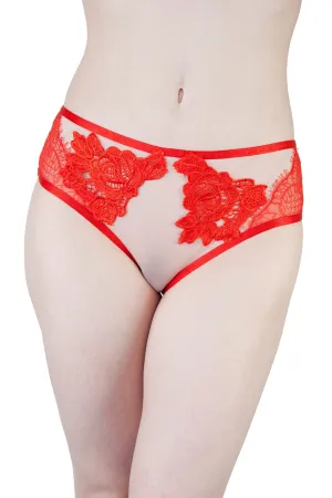 Peek & Beau Audrey Red Crochet Lace Brief
