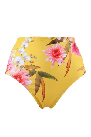 Peek & Beau Mustard Floral Print High Waist Brief