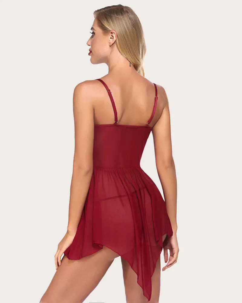 Plus Size Lace Irregular Babydoll (DE Only)