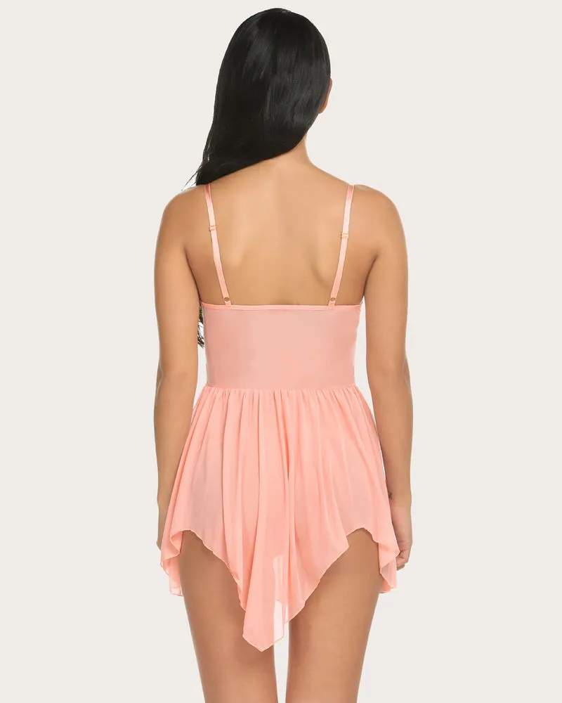 Plus Size Lace Irregular Babydoll (DE Only)