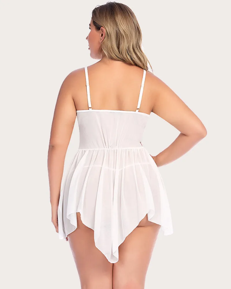 Plus Size Lace Irregular Babydoll (DE Only)