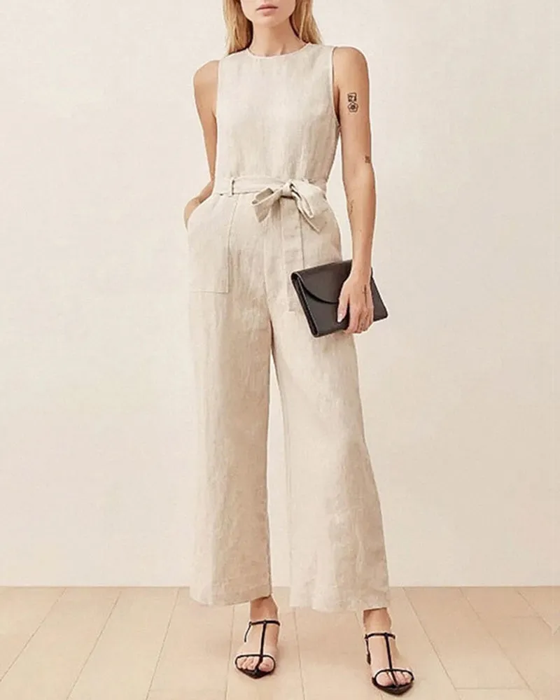 Pockets Tie Jumpsuit