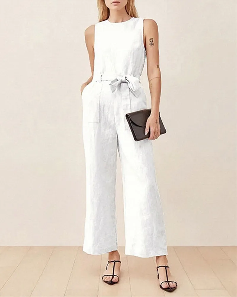 Pockets Tie Jumpsuit