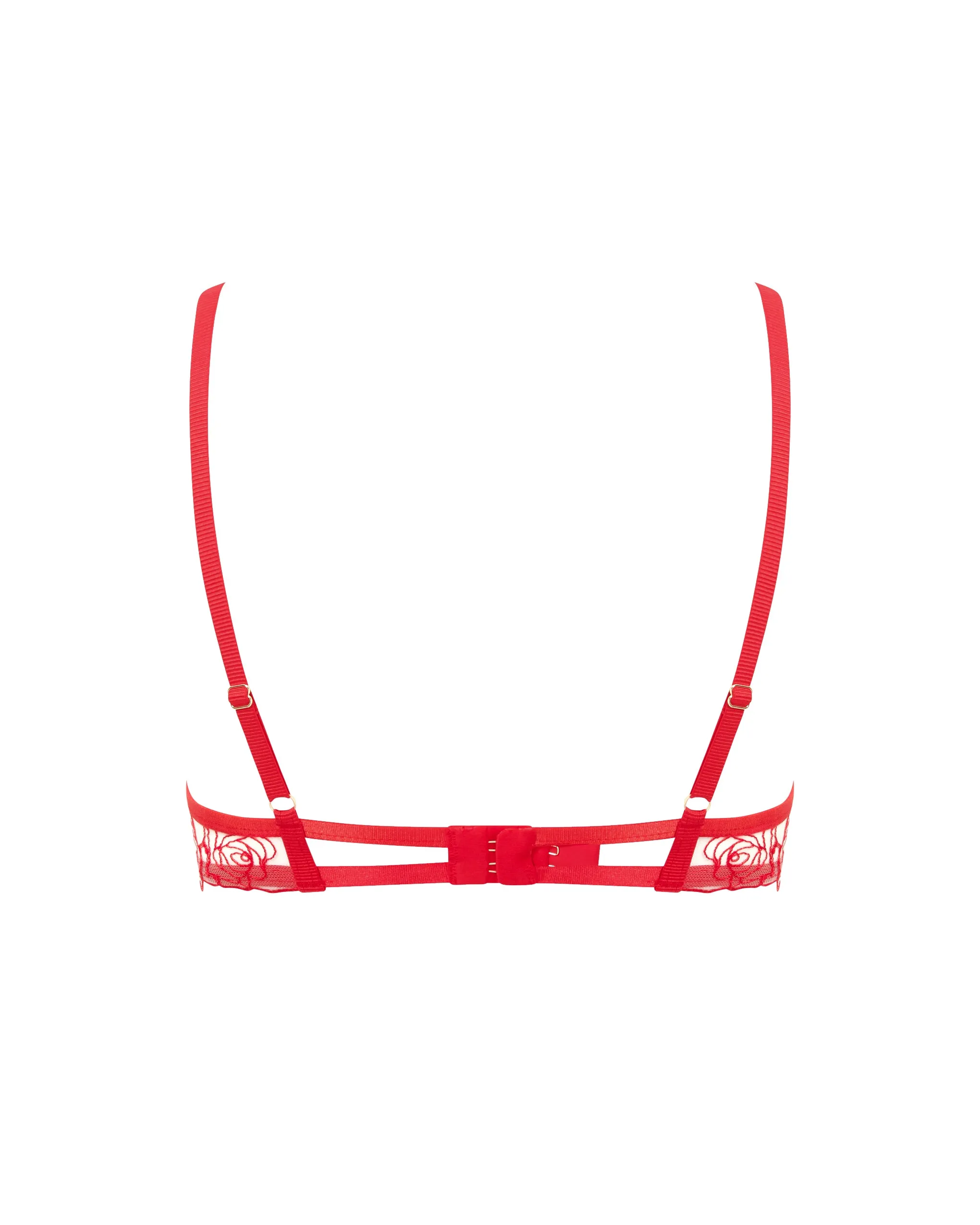 Rosalie Sheer Balcony Bra Red