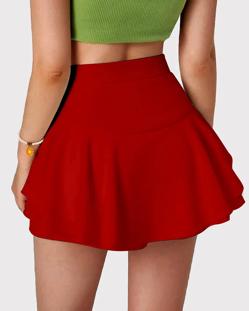 Ruffle Trim Two Layer Hem Skirt (DE Only)