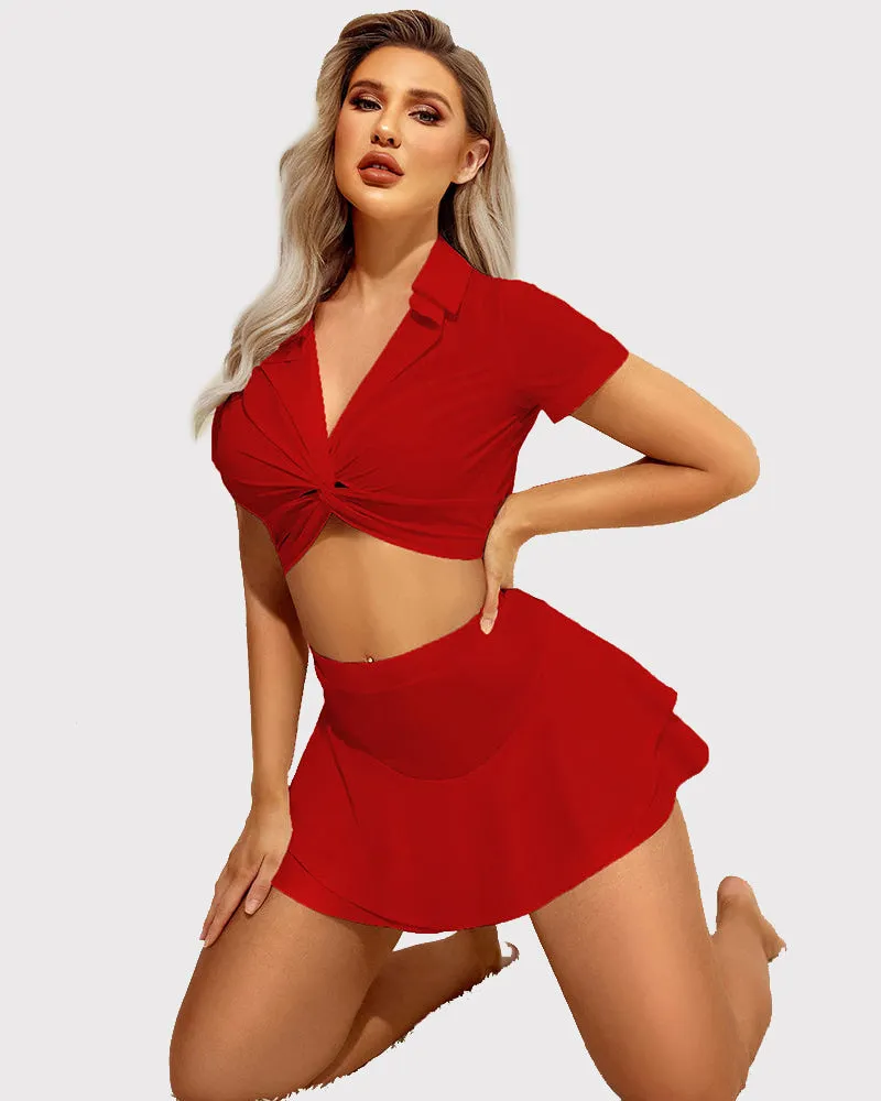 Ruffle Trim Two Layer Hem Skirt (DE Only)