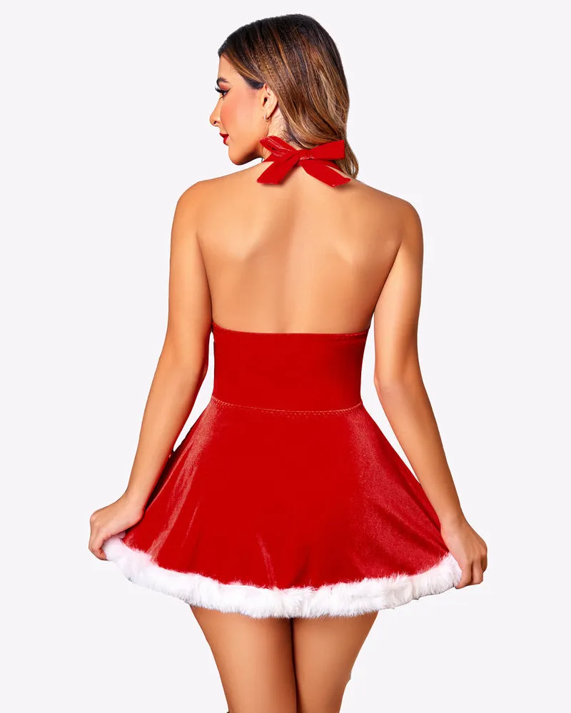 Santa Halter Velvet Mrs Claus Outfit