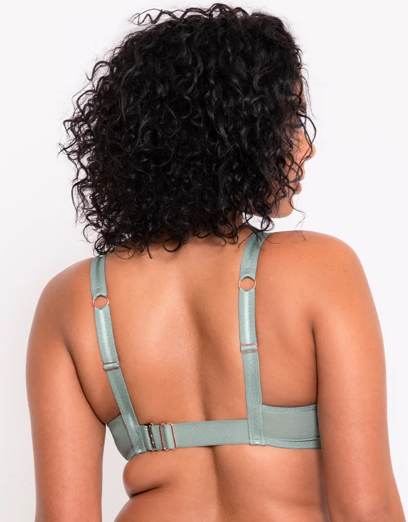 Scantilly Peep Show Deep Plunge Bra Sage Green