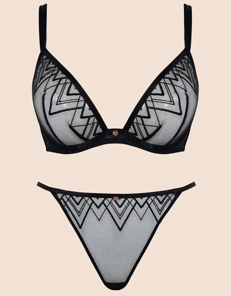 Scantilly Voltage Deep Plunge Bra Black