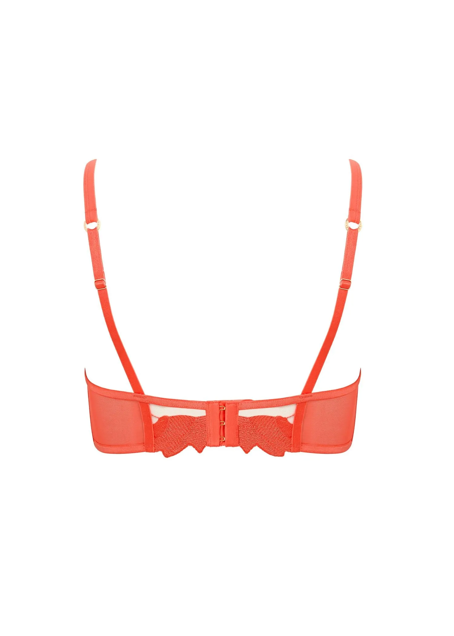 Serenity Wired Longline Bra (Hot Coral/Sheer)
