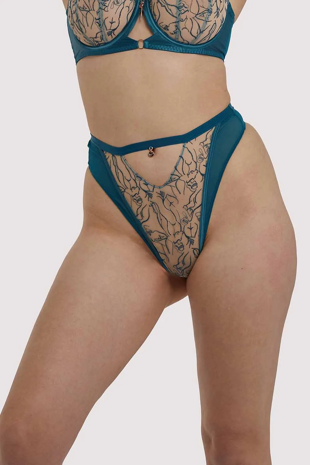 Sex Education High Waisted Thong Teal