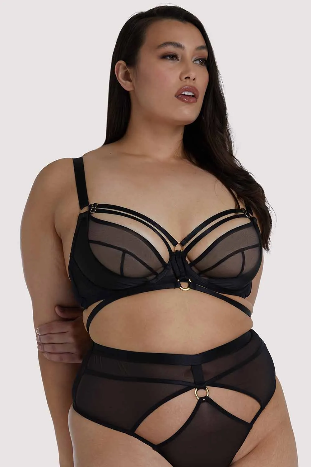 Sierra Black Gold Ring Bra
