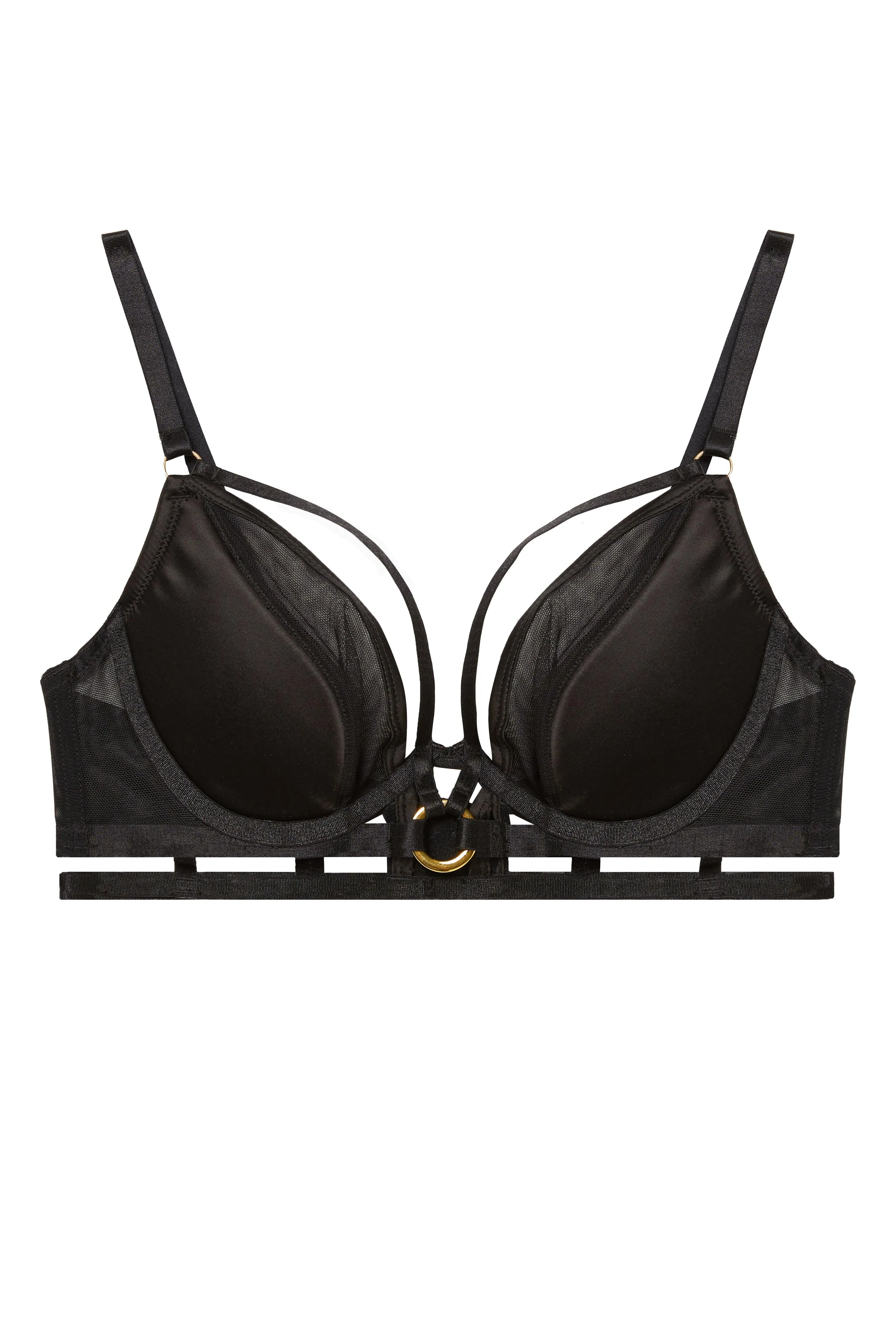 Sierra Black Gold Ring Bra