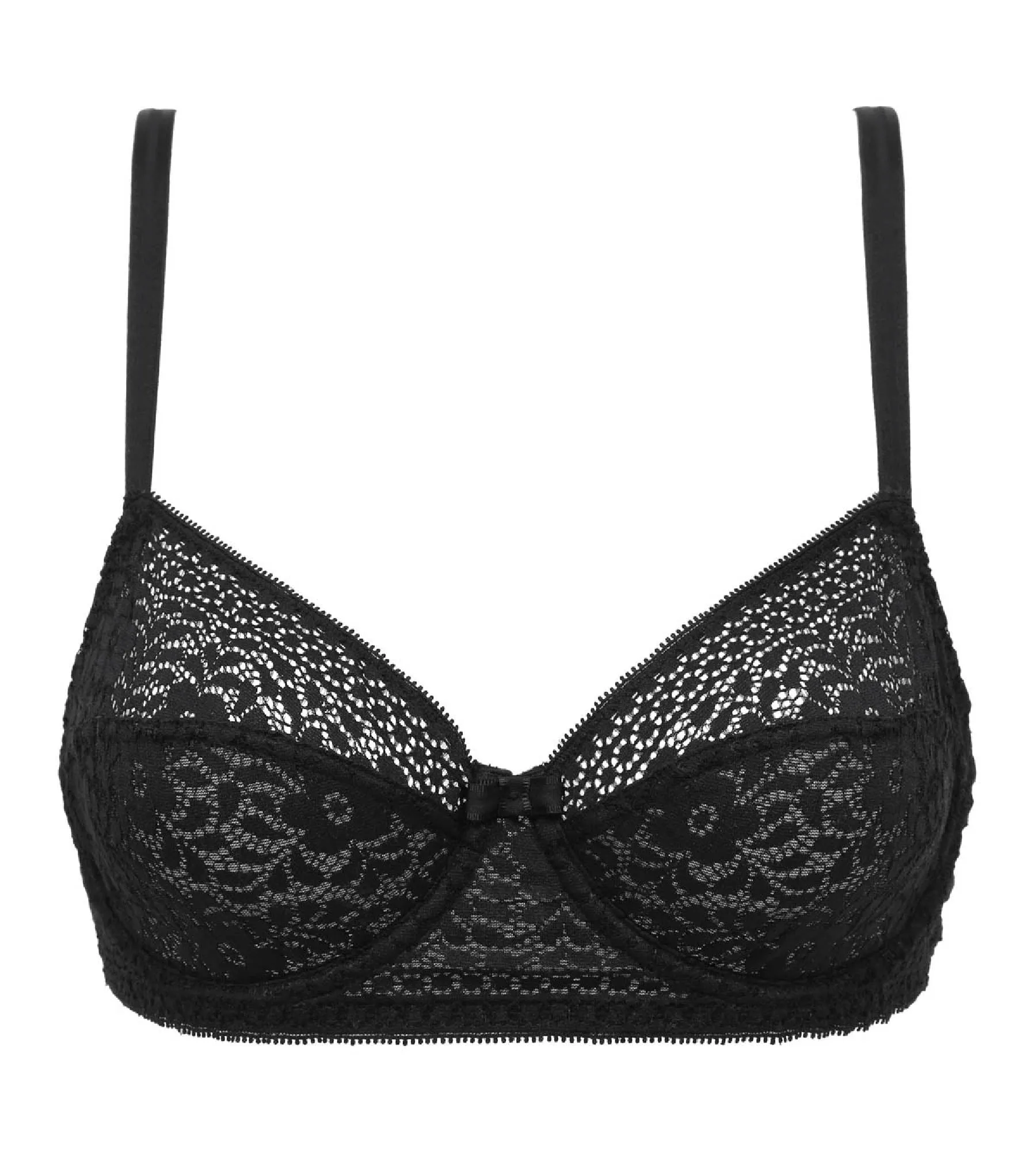 Soutien-gorge à armatures en dentelle florale recyclée Noir Sublim