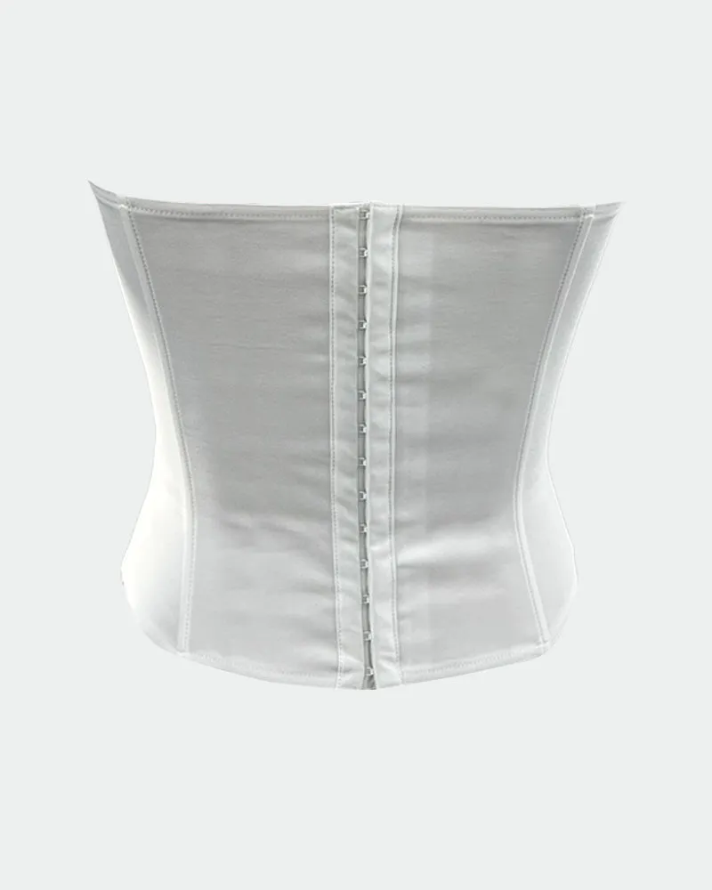 Strapless Tie Corset Top Steel Boned Bustier