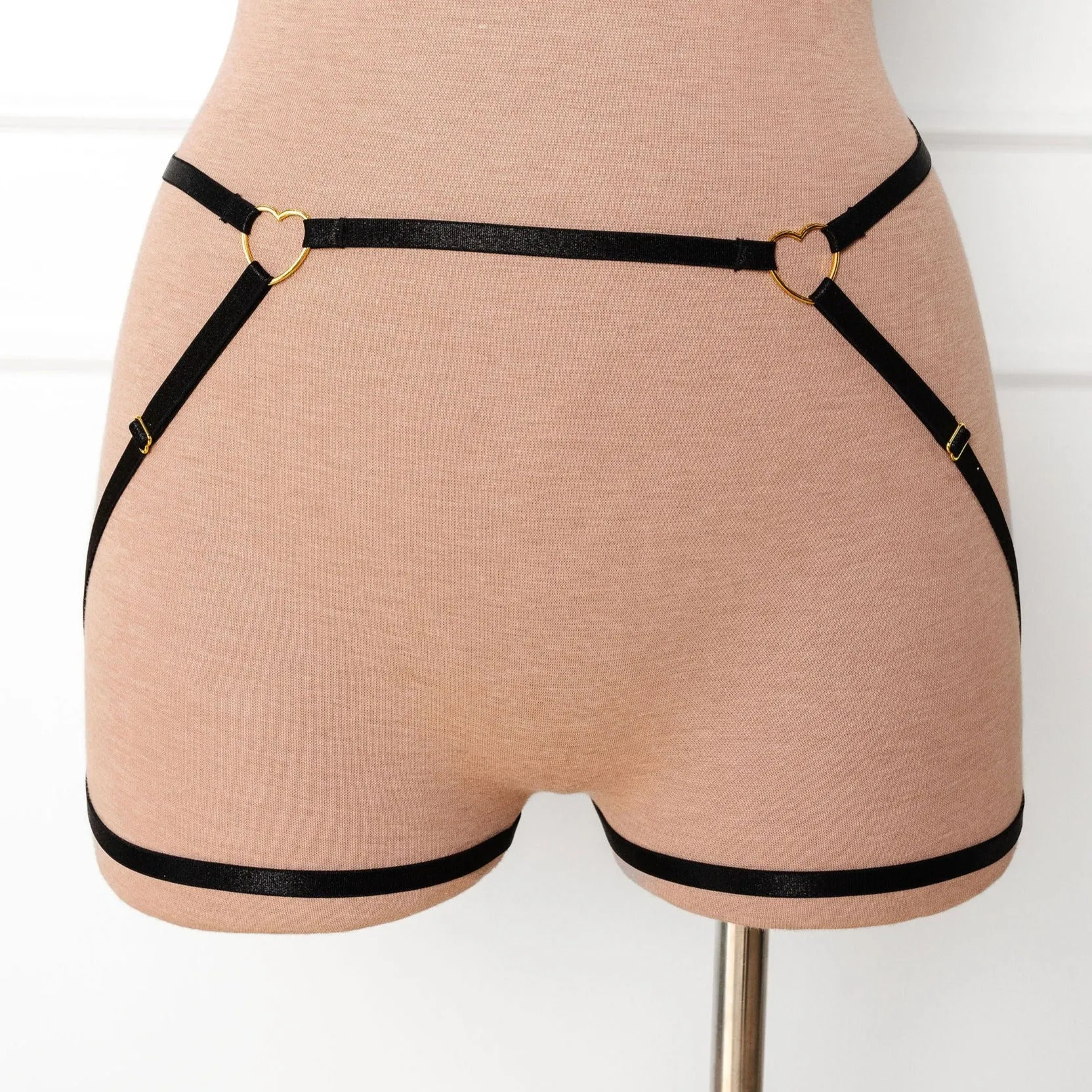 Strappy Heart Harness Bottom - Black