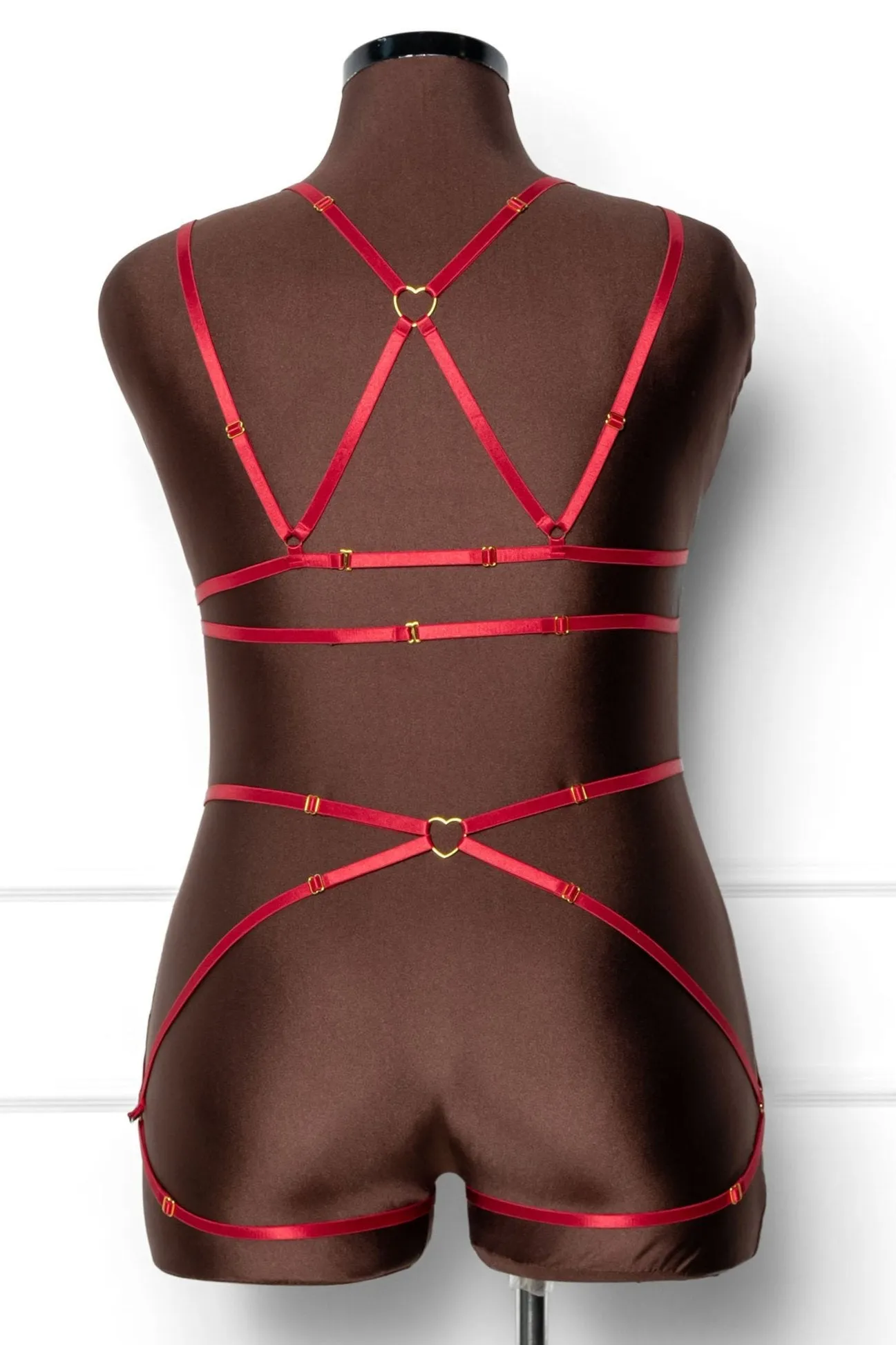 Strappy Heart Harness Top - Scarlet Red