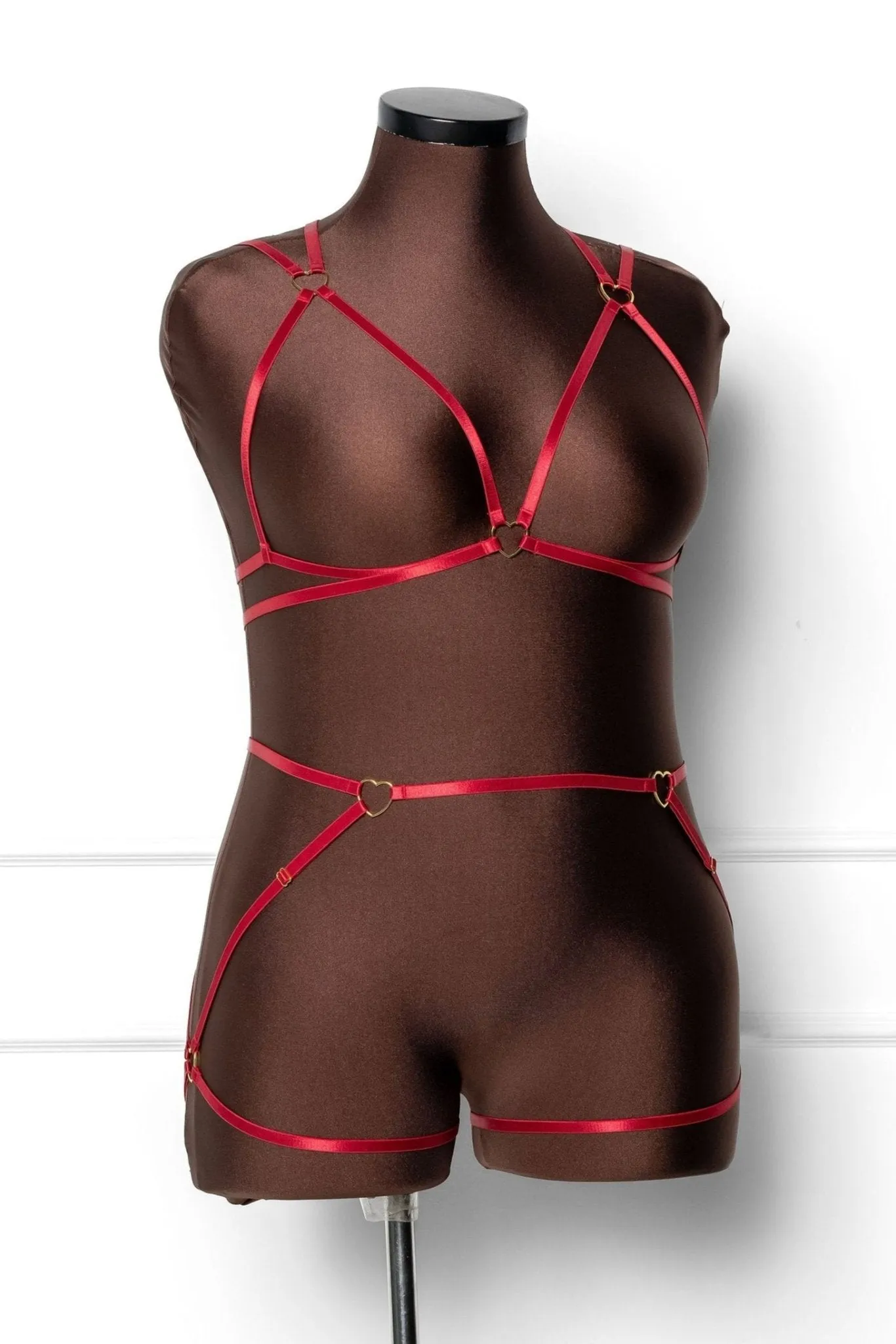 Strappy Heart Harness Top - Scarlet Red