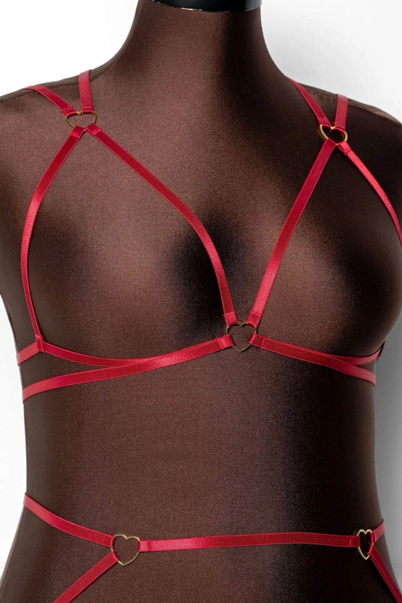 Strappy Heart Harness Top - Scarlet Red