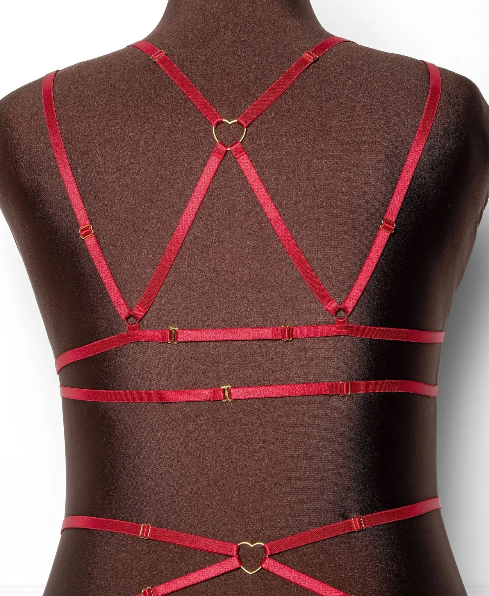 Strappy Heart Harness Top - Scarlet Red