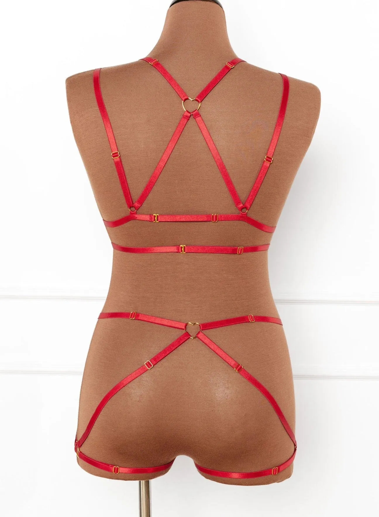 Strappy Heart Harness Top - Scarlet Red