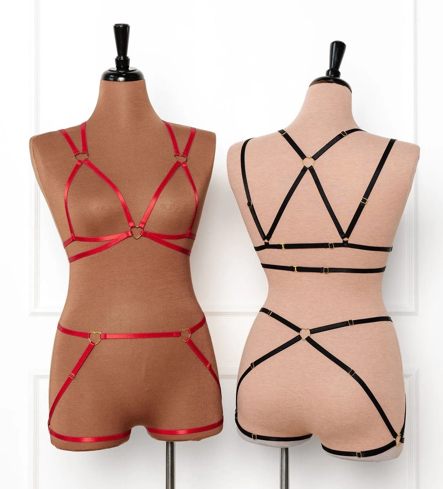 Strappy Heart Harness Top - Scarlet Red