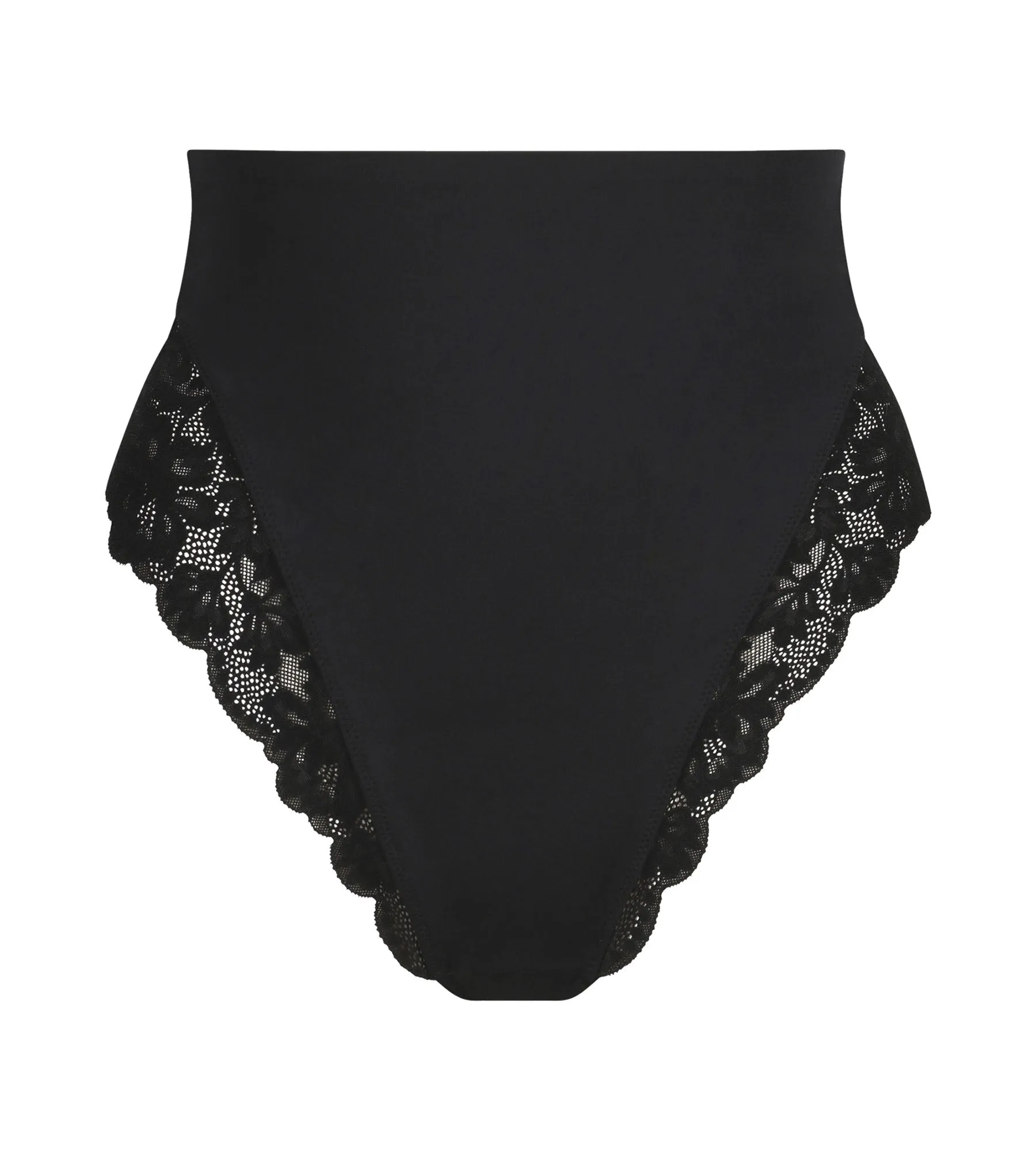 String galbant taille haute microfibre et dentelle Noir Dim Silhouette Elegance