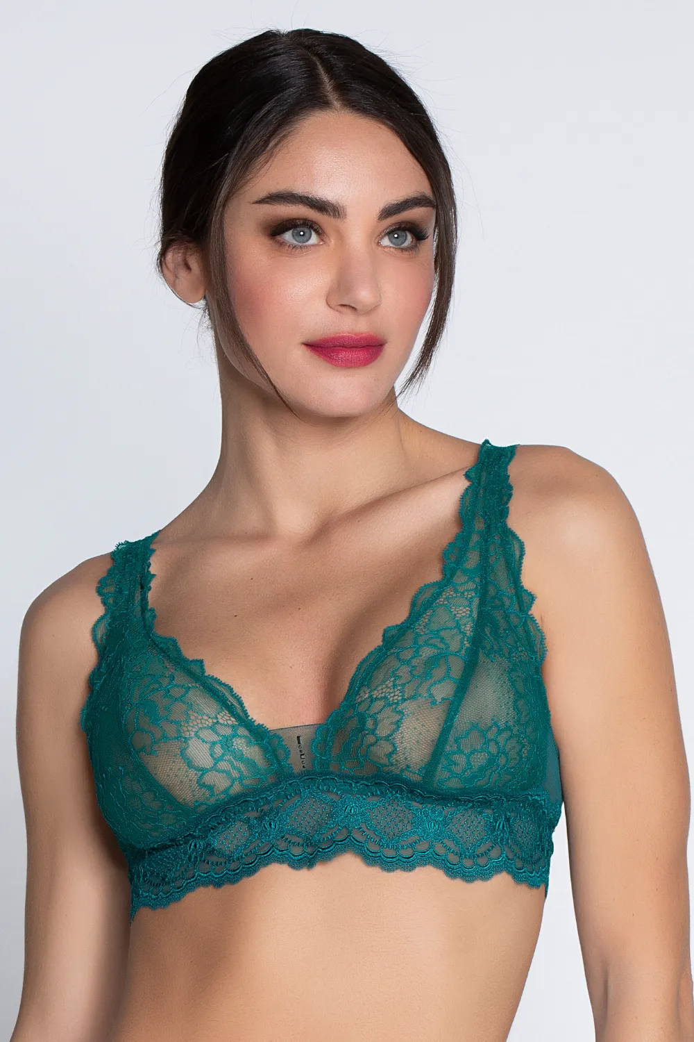 Sublime En Dentelle Wireless Triangle Bra in Green